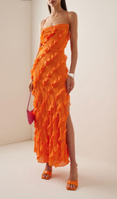 Lace UP Ruffle STRAIGHT Dress