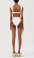 Rose EmbelliShed Bikini Suit In Ivory