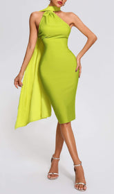 Halter Bandage Midi Dress - Green