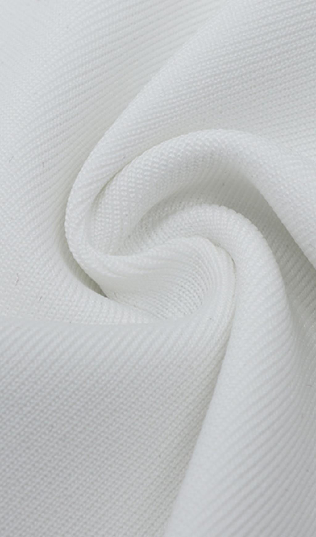 White Yarn Sleeve Mini Dress
