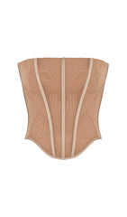 Beige Mesh Strapless Corset