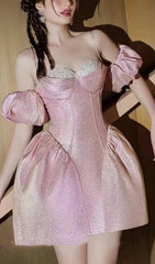 Heavy Bead Princess Dress In Pink