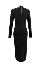 Dina Halter Split Midi Dress