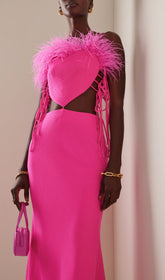 FeaTher Cutout Bandage Dress