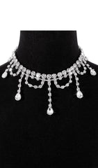 Silver Rhinestone Tassel Claw Chain