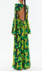 Printed Chiffon Maxi Dress