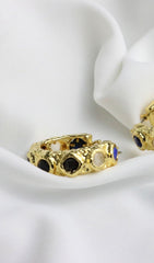 18K Gold LAPIS LAZULI HOOP Earrings