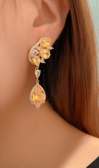 Diamond Butterfly Topaz Earrings