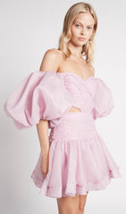 Bubble Sleeve Mini Dress