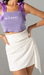 White Irregular Side Skirt