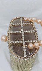 Gold Pearl Luggage Handbag