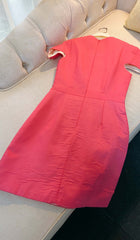 3D Flower O Neck Mini Dress In Pink