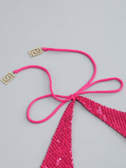 Sequin Hollow Out Suit In Pink