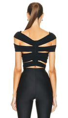 3D Flower-EmbelliShed Jumpsuit In Black