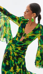 Printed Chiffon Maxi Dress