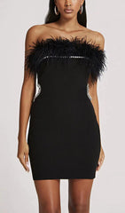 FeaTher Cutout Bandage Dress