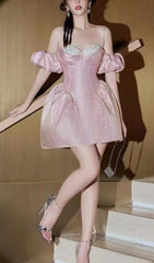 Heavy Bead Princess Dress In Pink