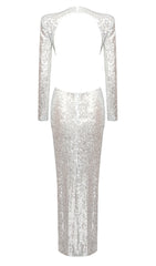 SequinN Cutout Maxi Dress In Metallic