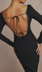 Black Crystal EmbelliShed Maxi Dress