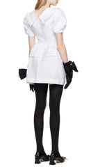 White V Neck Mini Dress