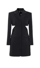 Bow-EmbelliShed Cutout Jacket Dress In Black