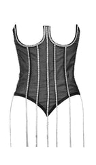 White Crystal Tassels Corset