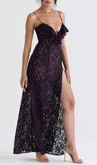 NIGHT SHADE Lace Maxi Dress In Black