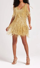 Sadie Gold Mini Dress