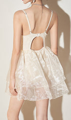 Beige One-Piece Corset Swimsuit