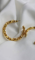 18K Gold MENTAL FACET HOOP Earrings