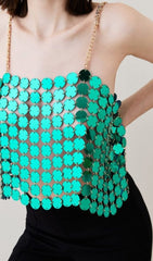 MIRRORed DISC Crop Top In Green