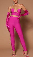 Bandage Cutout Three Pieces Suit In Pink