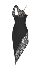 Black Lace Midi Bandage Dress