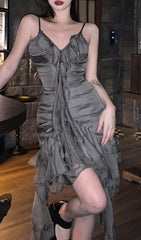 GREY Strappy PEPLUM Mini Dress