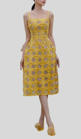 Butterfly Hollow Out Strappy Midi Dress