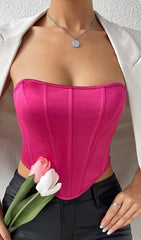 Pink Satin Corset Top