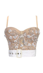 Black EmbelliShed Belt Corset Top