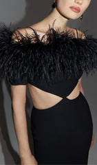 Bandage Backless Maxi Dress In Black