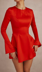 Red Satin Mini Dress