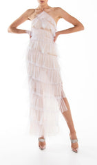 Fringed Backless Maxi Dress