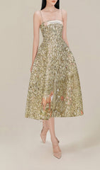 JUNGLE PRTInTeD Midi Dress In Chocolate