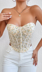 Floral Mesh Corset Top