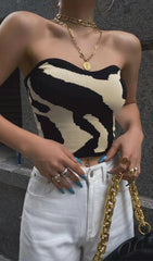 COW PATTeRN Sleeveless Tube Top