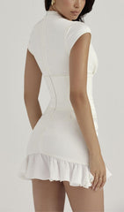 Bodycon V Neck Mini Dress In White