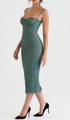 Forest Lace Midi Dress