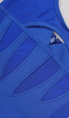 Blue Mesh Mini Bandage Dress