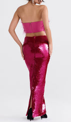 Hot PInT Sequin Two Piece Set Maxi Dress