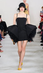 Strappy CorseTeD Silk FAILLE Mini Dress In Black