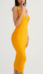GOOSE YelLow Sleeveless Slim-Fit Suspender Dress