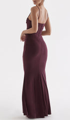 DARK Cherry Corset Maxi Dress